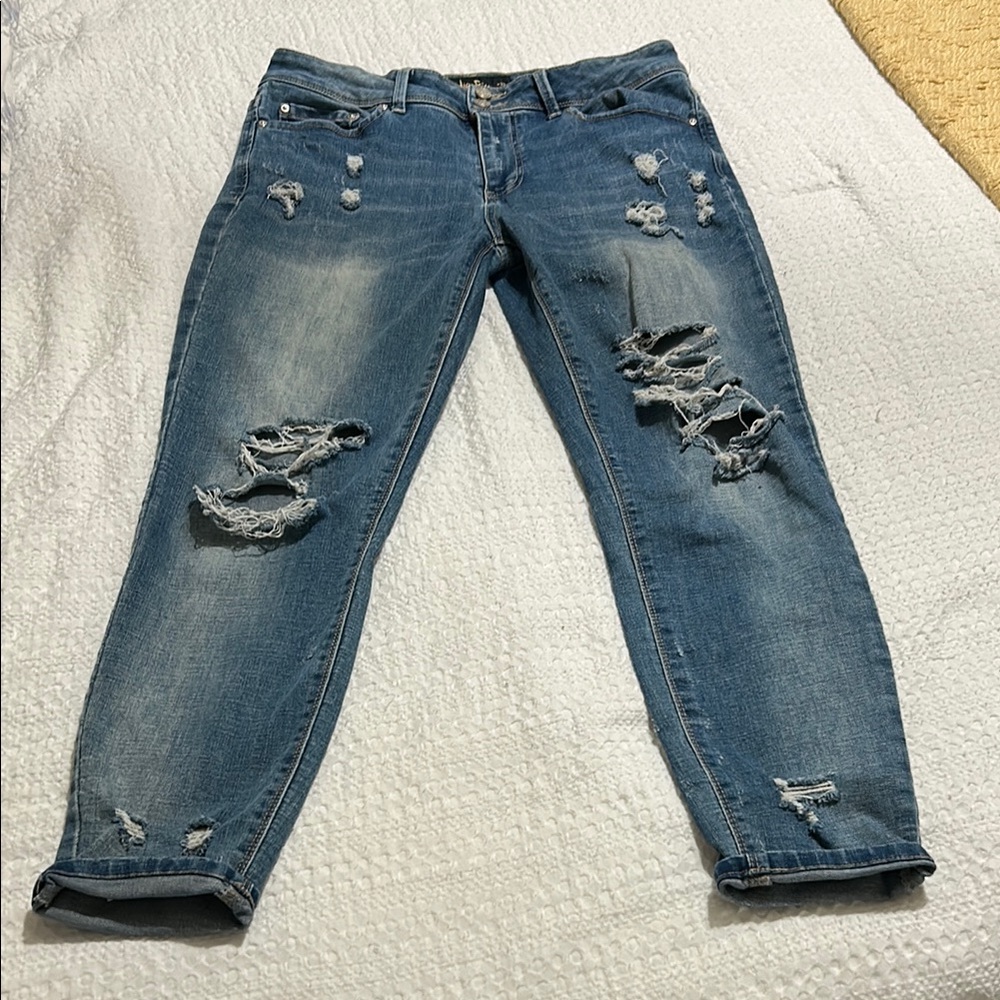 Indigo Rein Blue Boyfriend Jeans Distressed Casual